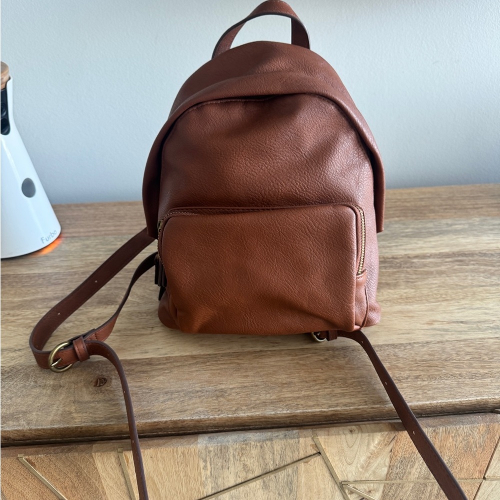 Brown Leather Backpack